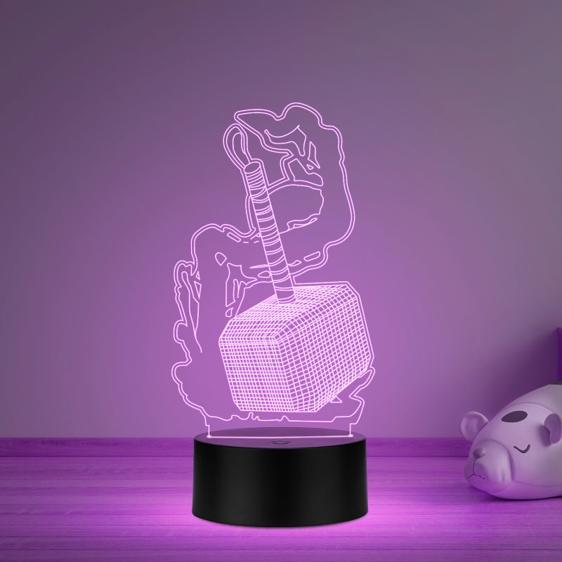 D Illusion thor259 Hammer Acrylic Table lamp Multicolored Light